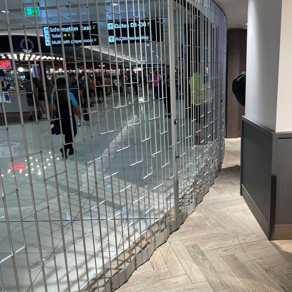 Sliding security grille Manchester Airport Sliding security grille Manchester Airport