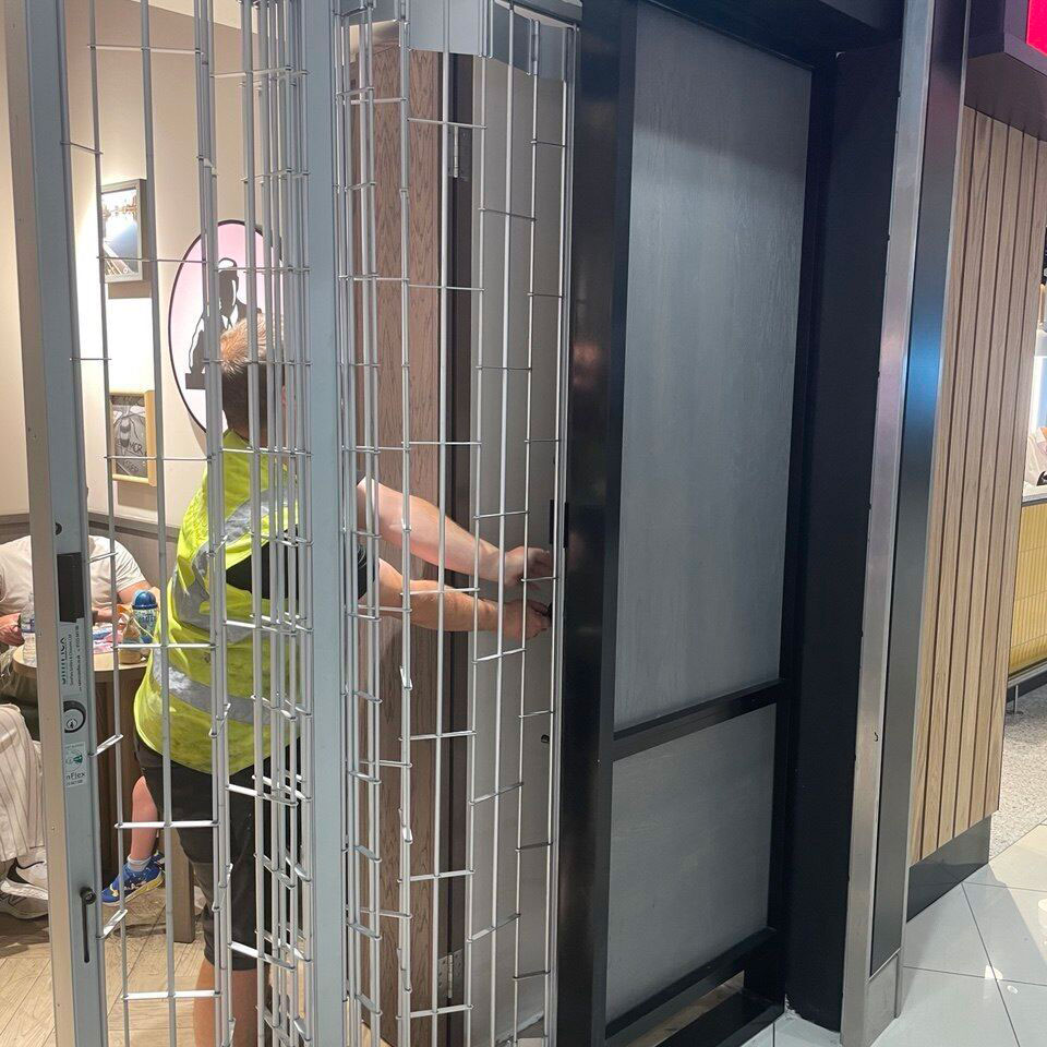 Sliding security grille Manchester Airport Sliding security grille Manchester Airport